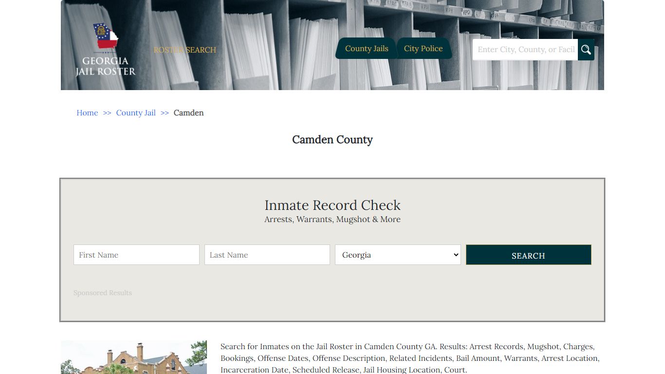 Camden County - Georgia Jail Inmate Search