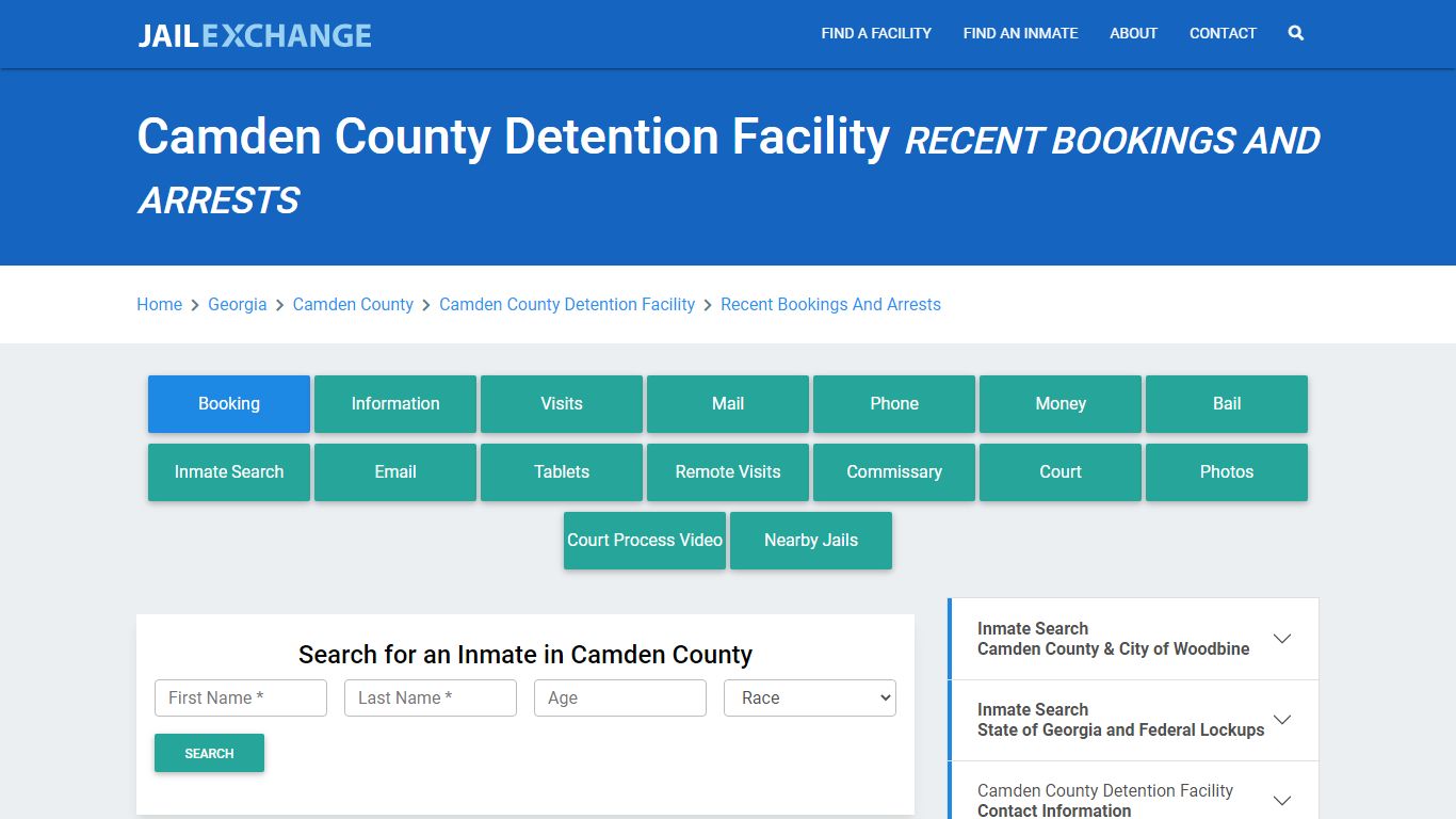 Camden County Detention Facility Recent Bookings And Arrests